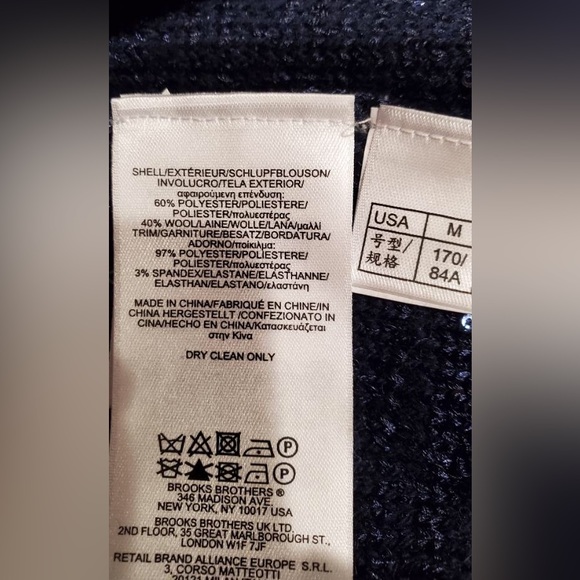 NWOT Brooks Brothers Navy Sequin Satin Tie Back Sweater Sz M - Picture 4 of 10